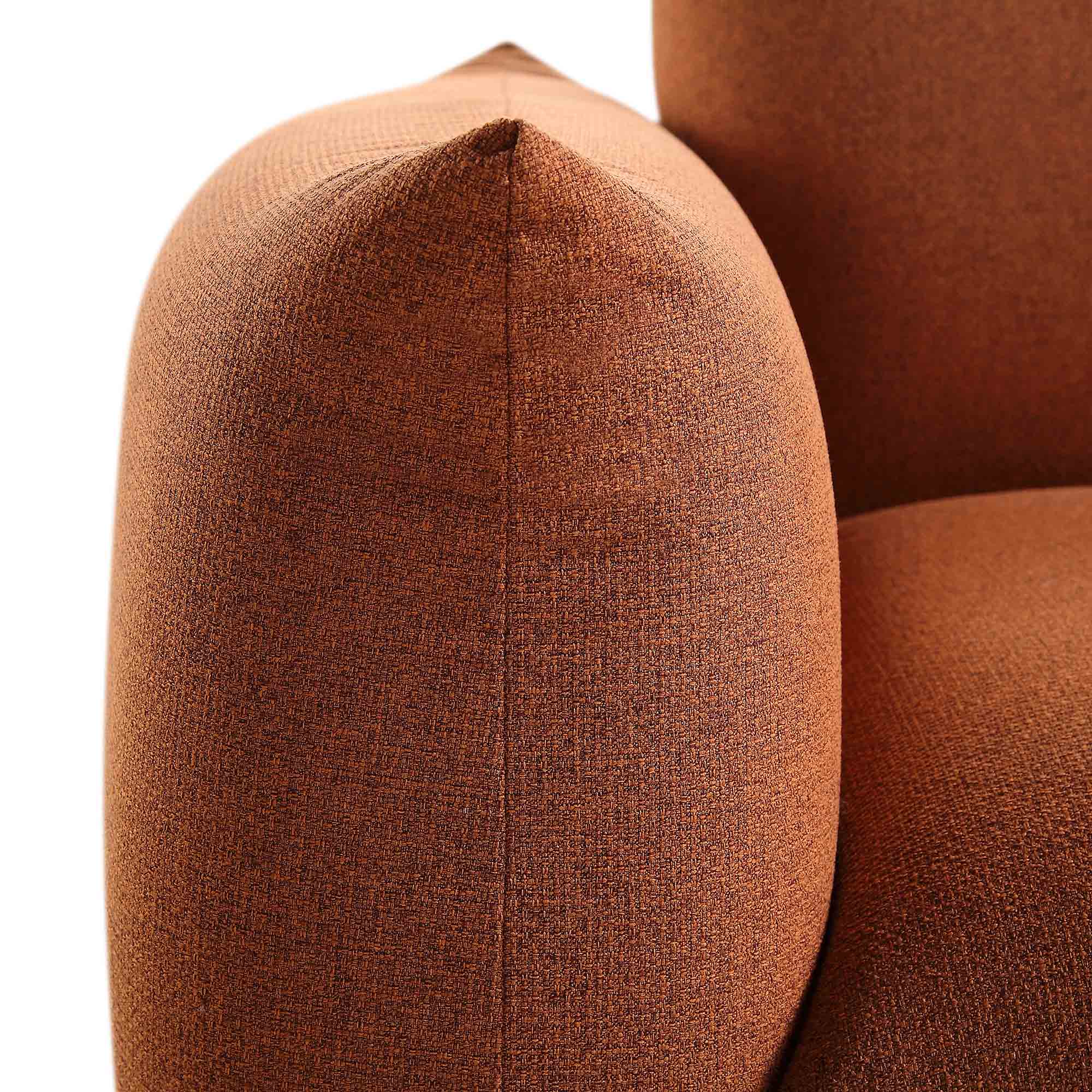 Three Seater Sofa, Terracotta Fabric