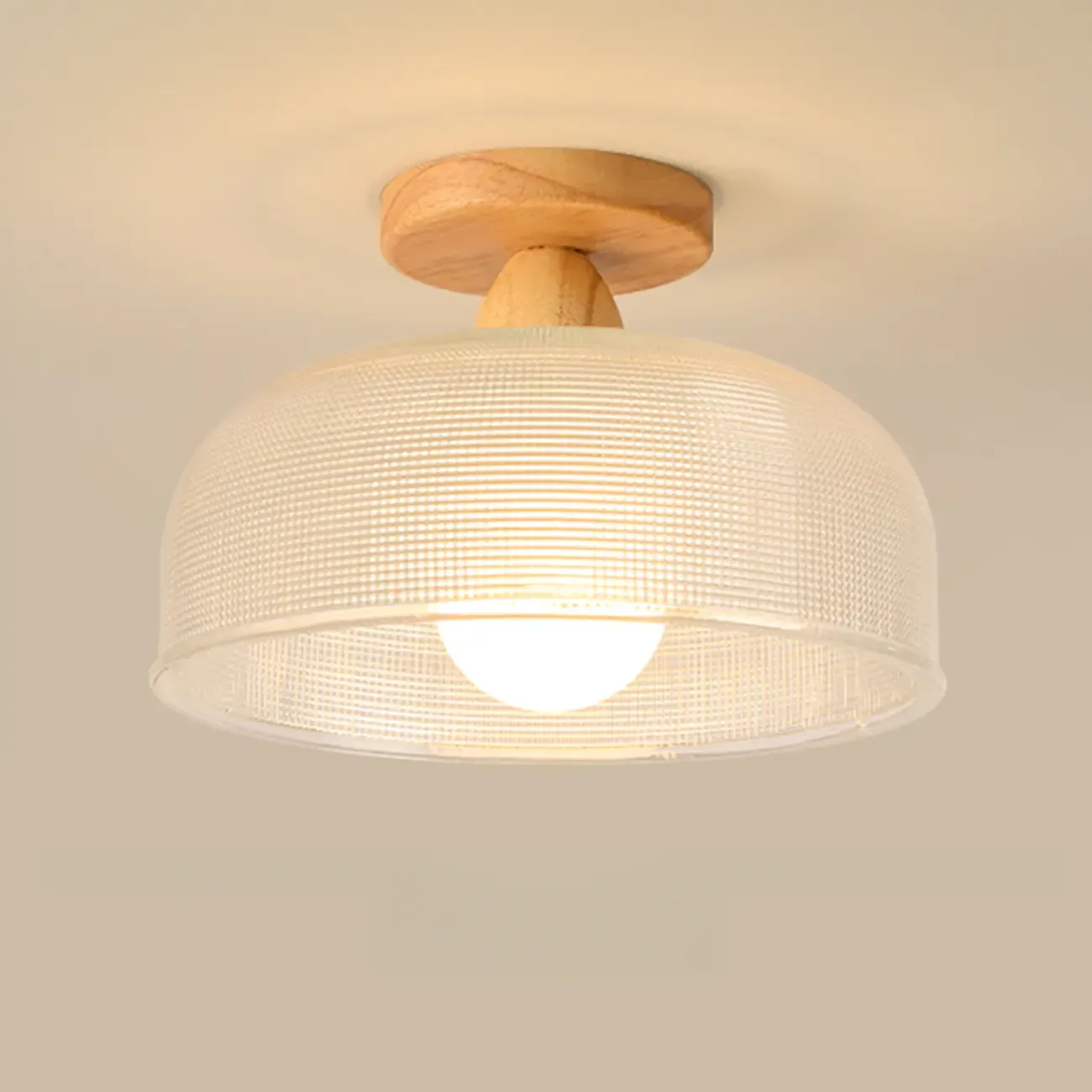 Modern LED Semi-Flush Ceiling Light with Clear Shade