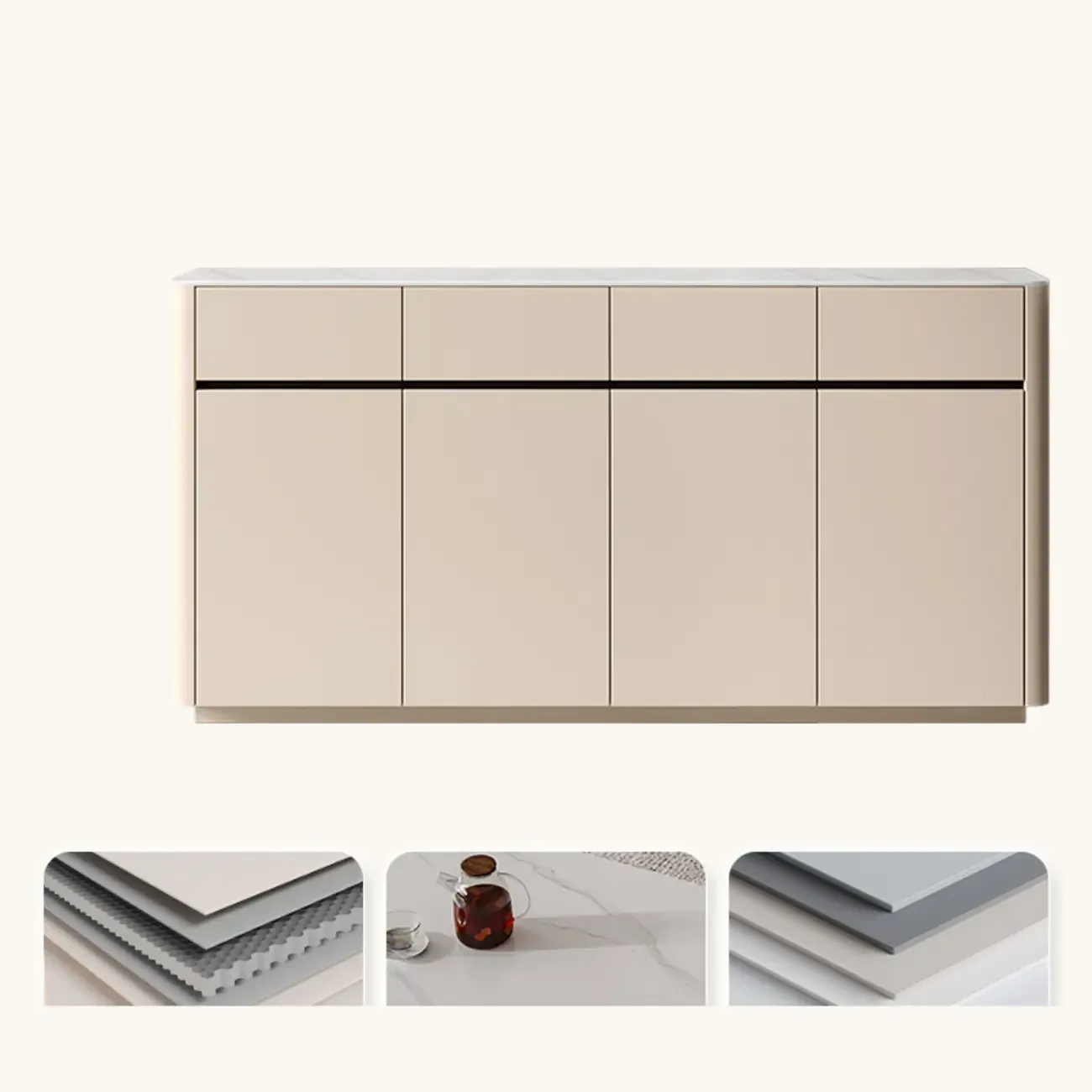 Modern Metal Shoe Cabinet with Khaki Finish