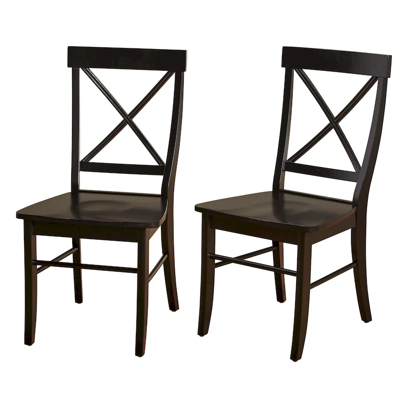 Mid-Century Rubberwood Dining Chair with Faux Leather Seat – Chestnut Wire-Brush