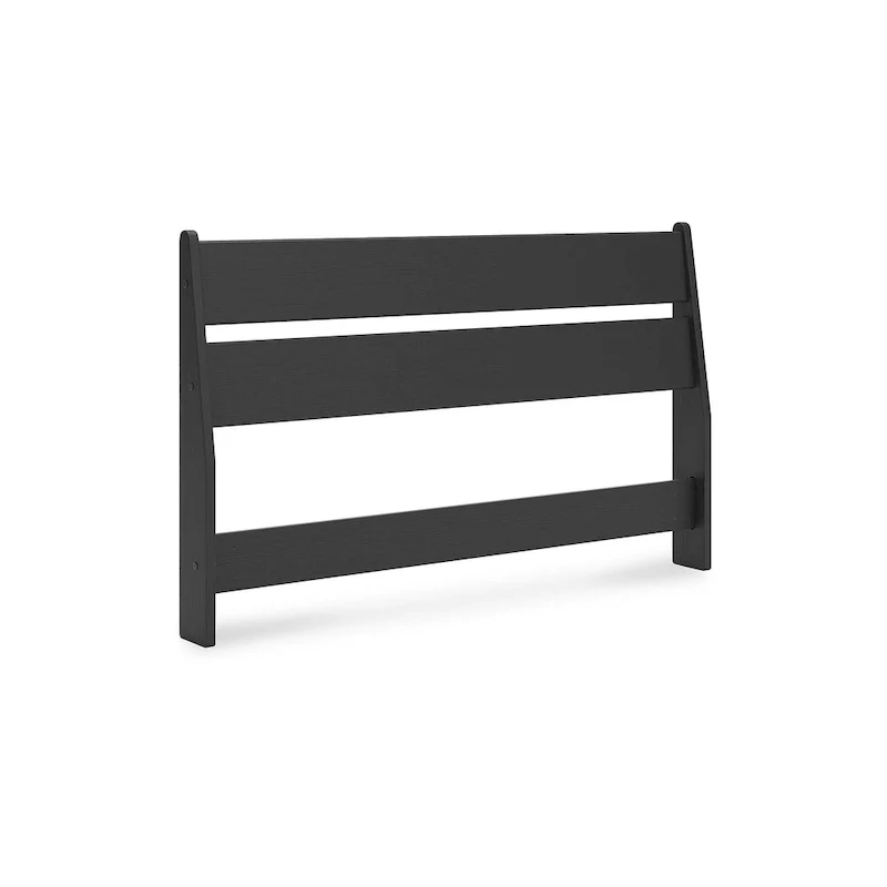 Black Matte Panel Headboard with 2 Nightstands – Full/Queen, 1-Bed Set