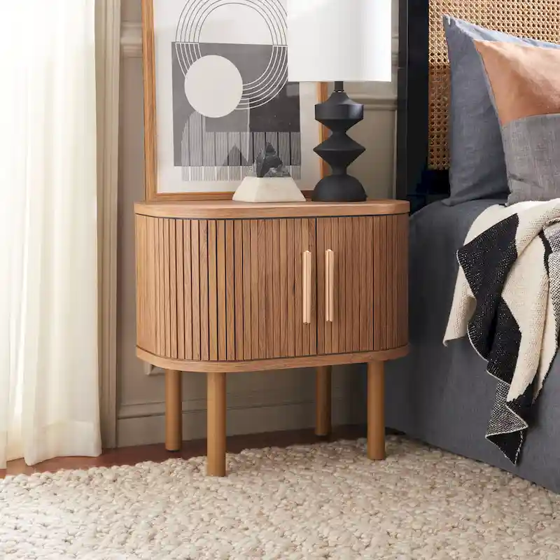 SAFAVIEH Home Tealla 2 Tambour Door Nightstand