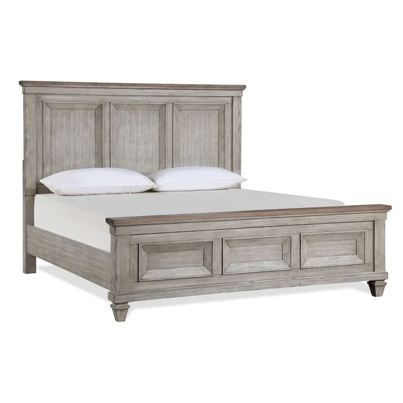 Cream and Brown 5-Piece Bedroom Set with 2 Nightstands