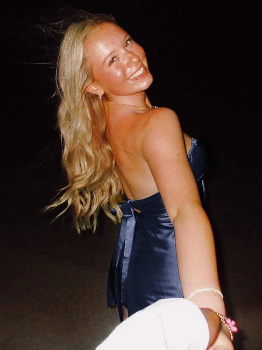 Navy Blue - Strapless A Line Short Homecoming & Cocktail Dresses With Keyhole