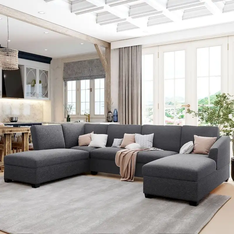Modern U Shaped Oversized Chaise Sofa