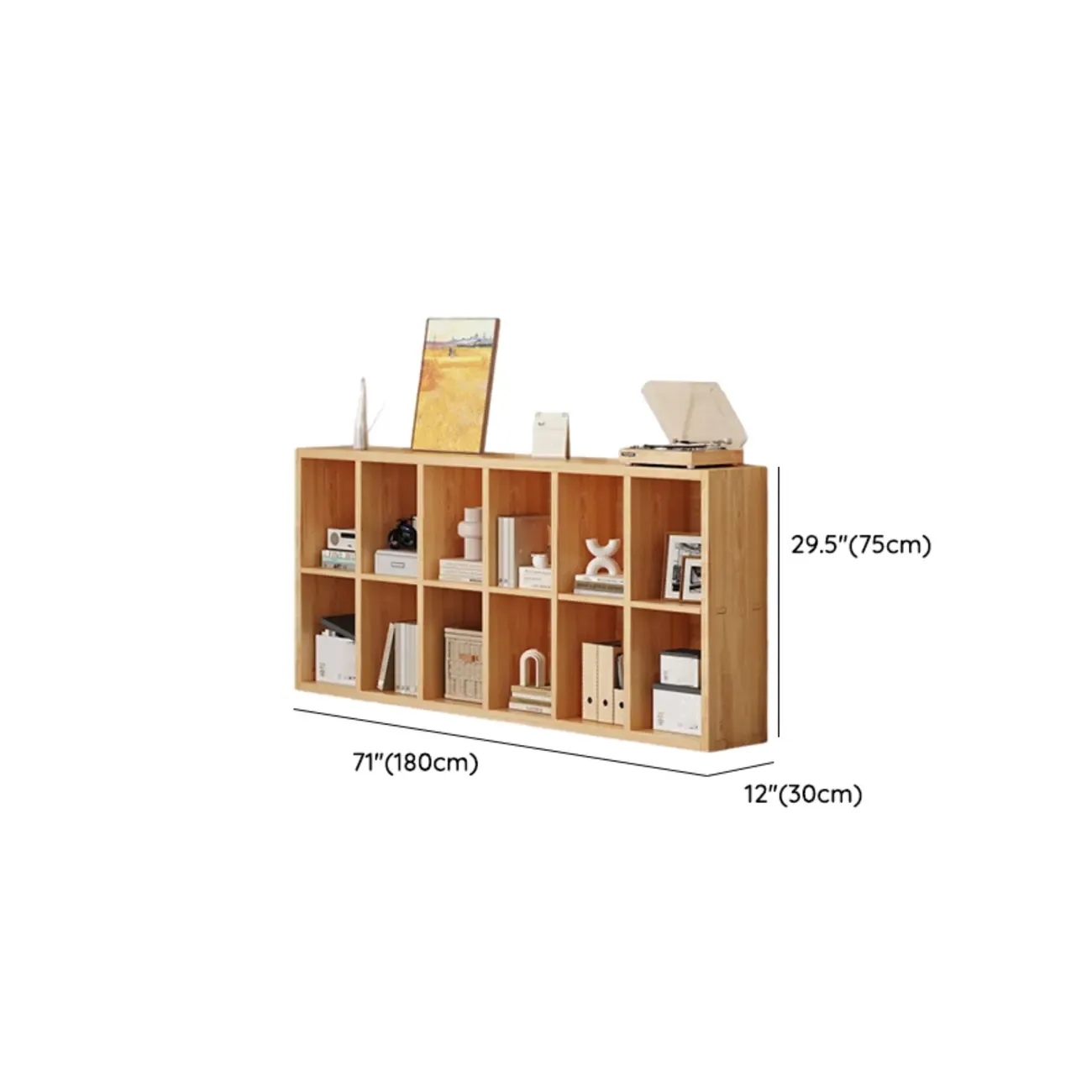 Modern Modular Rectangular Lateral Pine Wood Bookcase