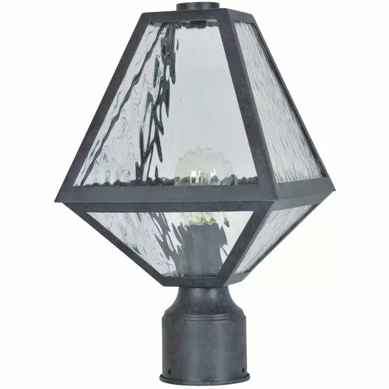 Crystorama Lighting Glacier 1 - Light Post Light in Black Charcoal
