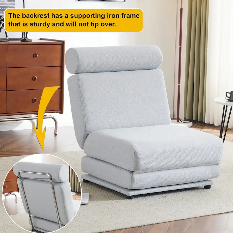 Single Sofa Chair Foldable Single Sofa Bed with Pillow