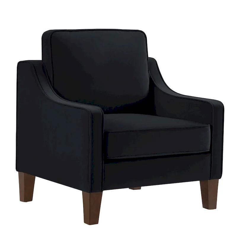 Armchair,Living Room Single Seat Sofa Chair with Wooden Legs,Upholstered Velvet Accent Chair