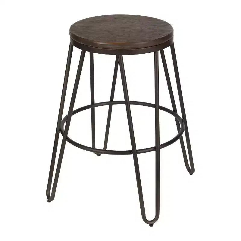 Kate and Laurel Tully Wood and Metal Bar Stools, 4 Pack