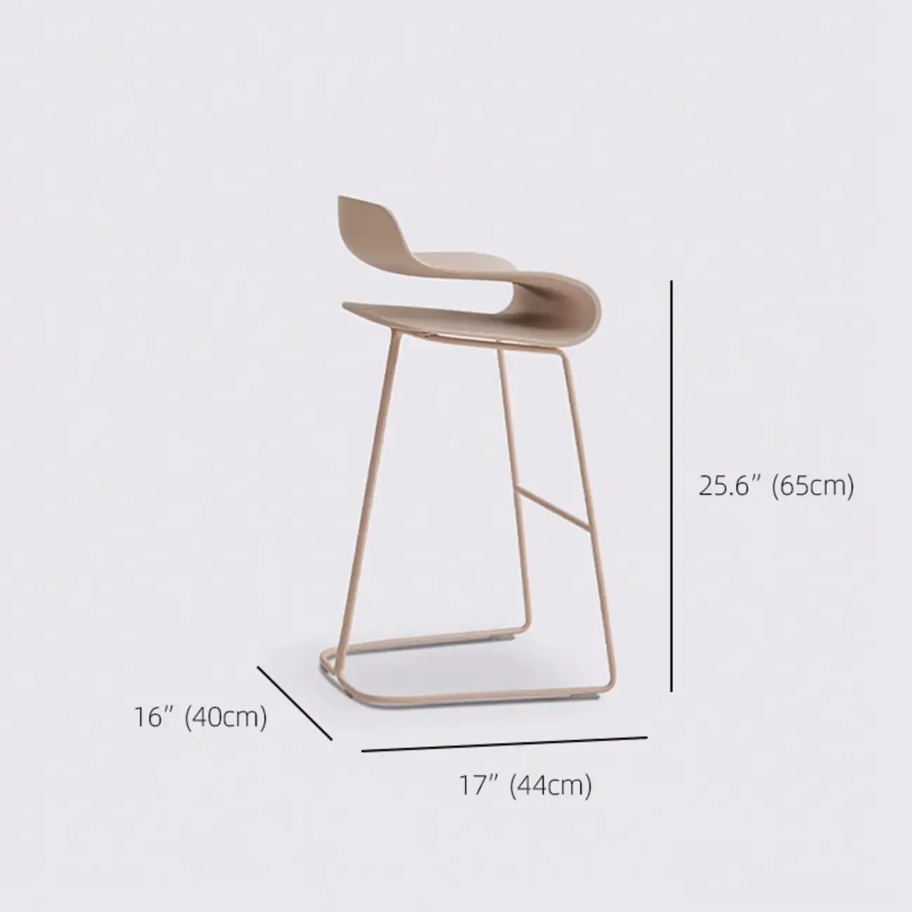Industrial Plastic Steel Frame Low Back Armless Bar Stool