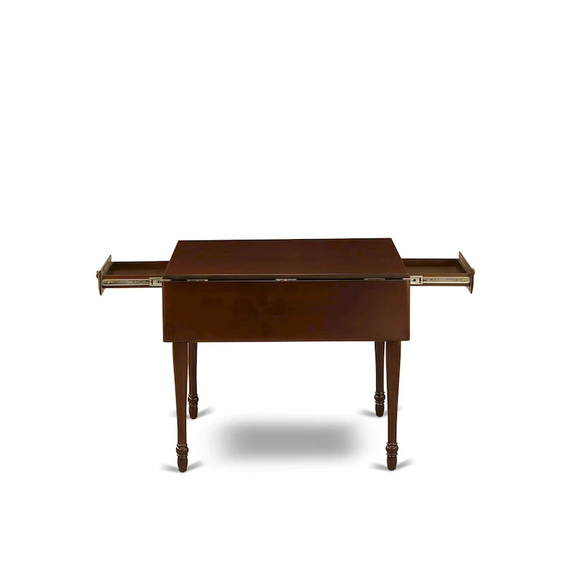 East West Furniture Dining Set Contains a Rectangle Dining Room Table with Dropleaf and Parson Chairs (Pieces Options)