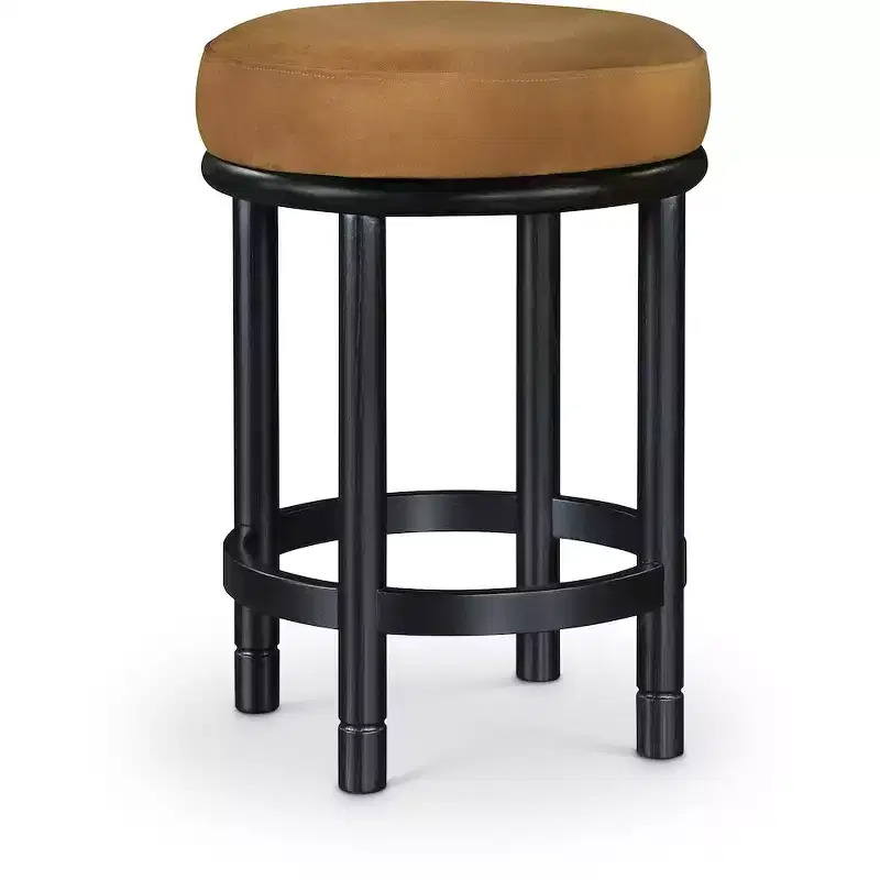 Meridian Furniture,Monette Saddle Velvet Counter Stool