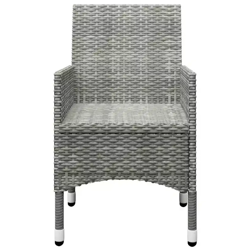 vidaXL Patio Bistro Set Bistro Table 3 Piece Poly Rattan and Tempered Glass