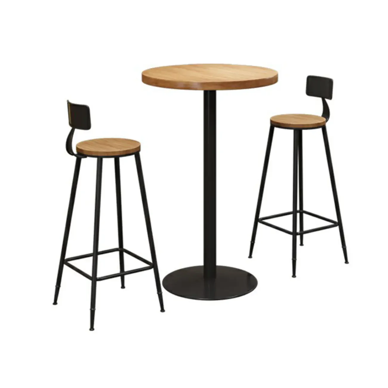 Cosmopolitan Light Wood Bar Set with Round Table