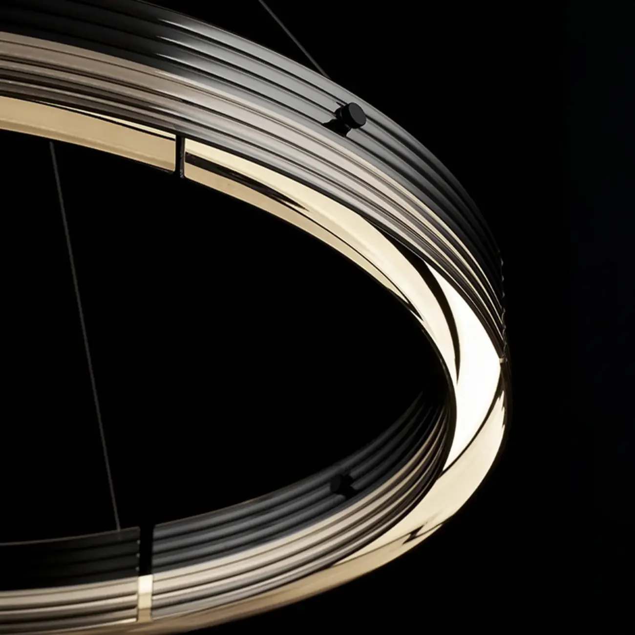 Modern LED Round Metal Chandelier with Flexible Height