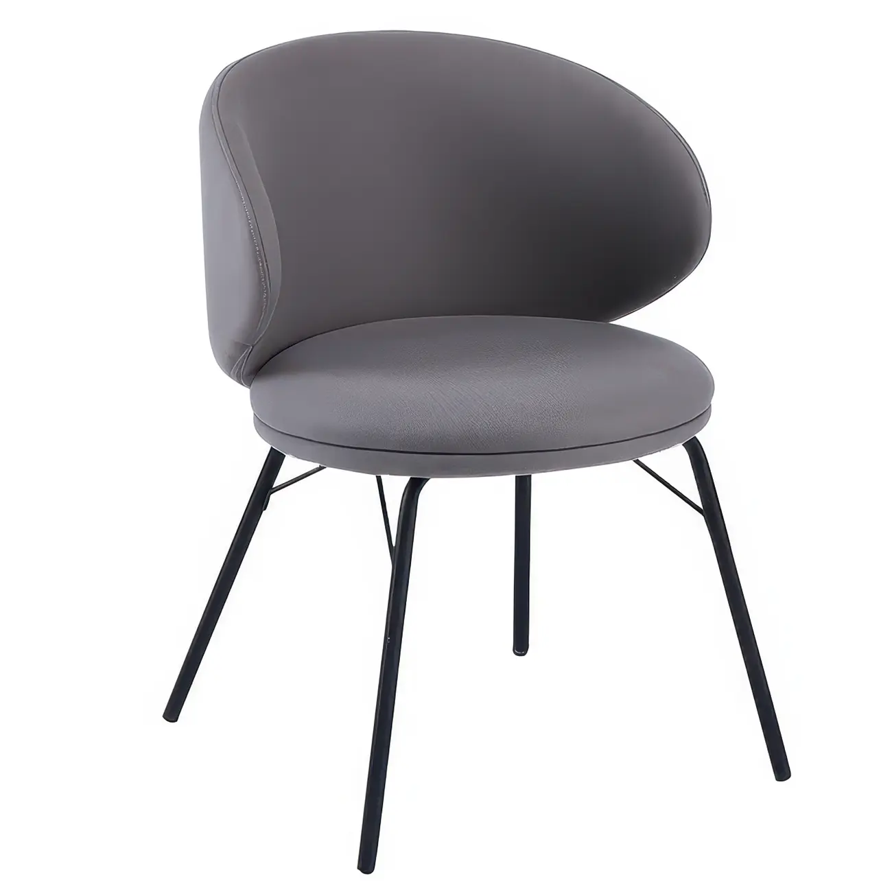 Modern Leathaire Upholstered Metal Leg Dining Chair