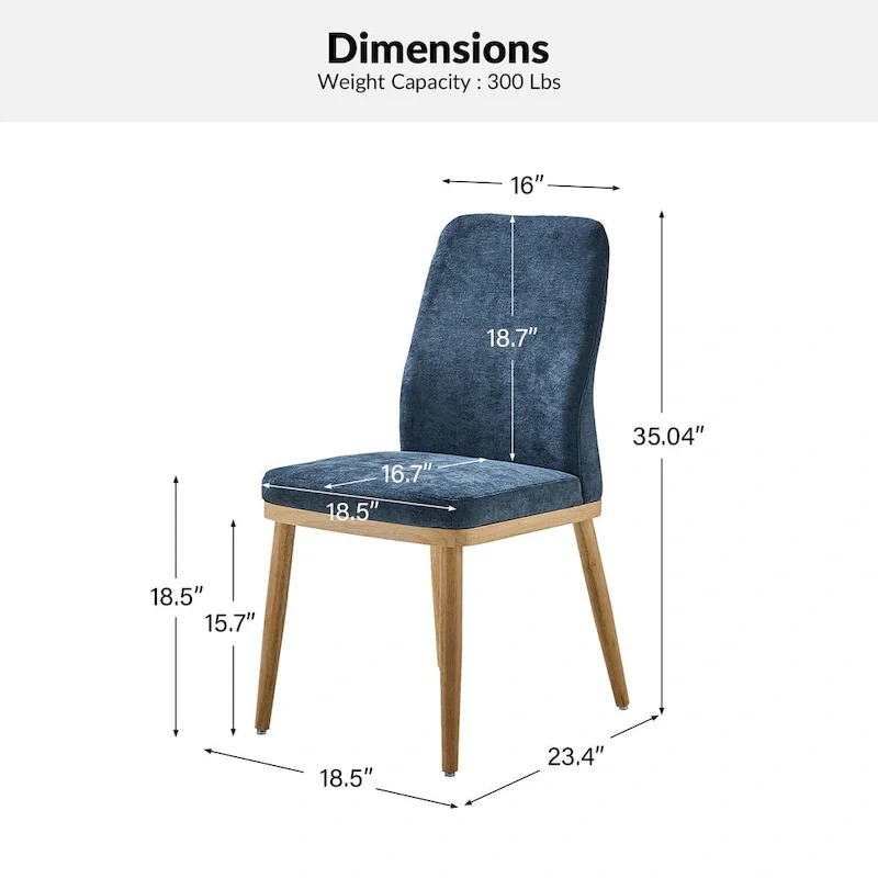 Emilia Mid-century Modern Upholstered Dining Chair Set of 2 by HULALA HOME
