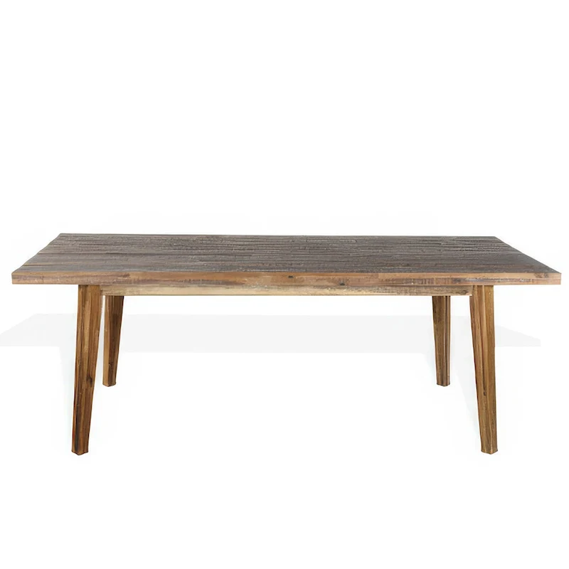 Light Brown Rectangular Dining Table, Seats 6, Acacia Wood
