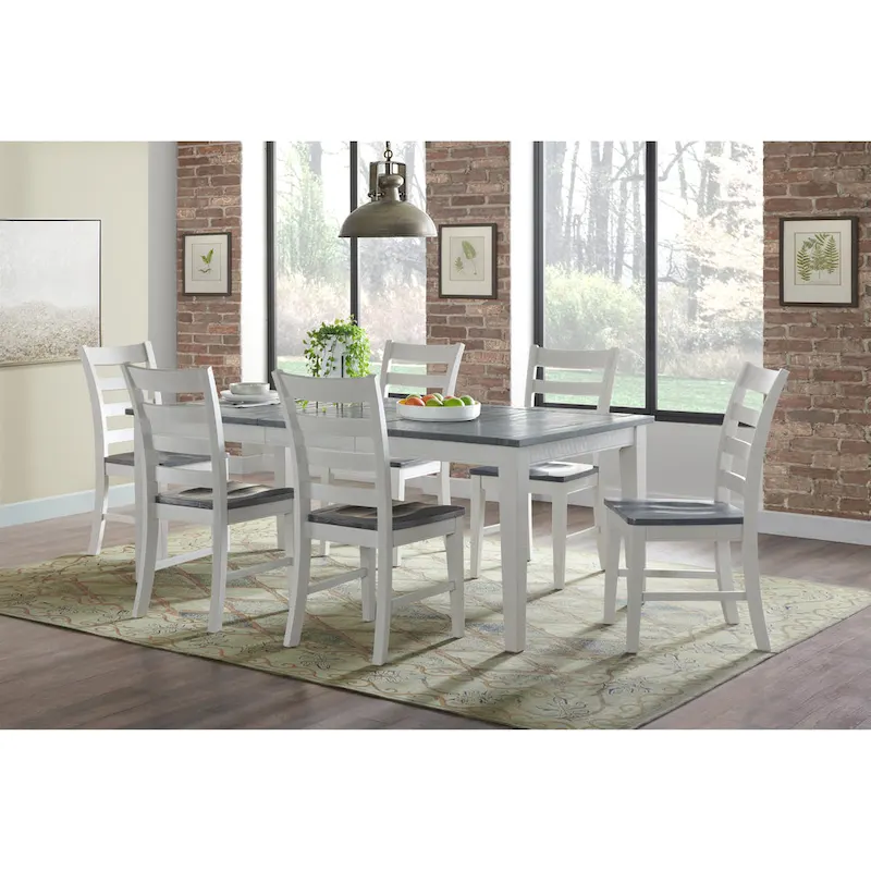 Monterey Solid Wood Dining Chair, White Stain and Grey