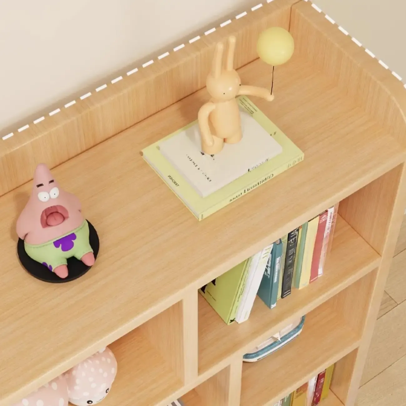 Natural Finish Durable Wooden 10-Cube Open Bookcase