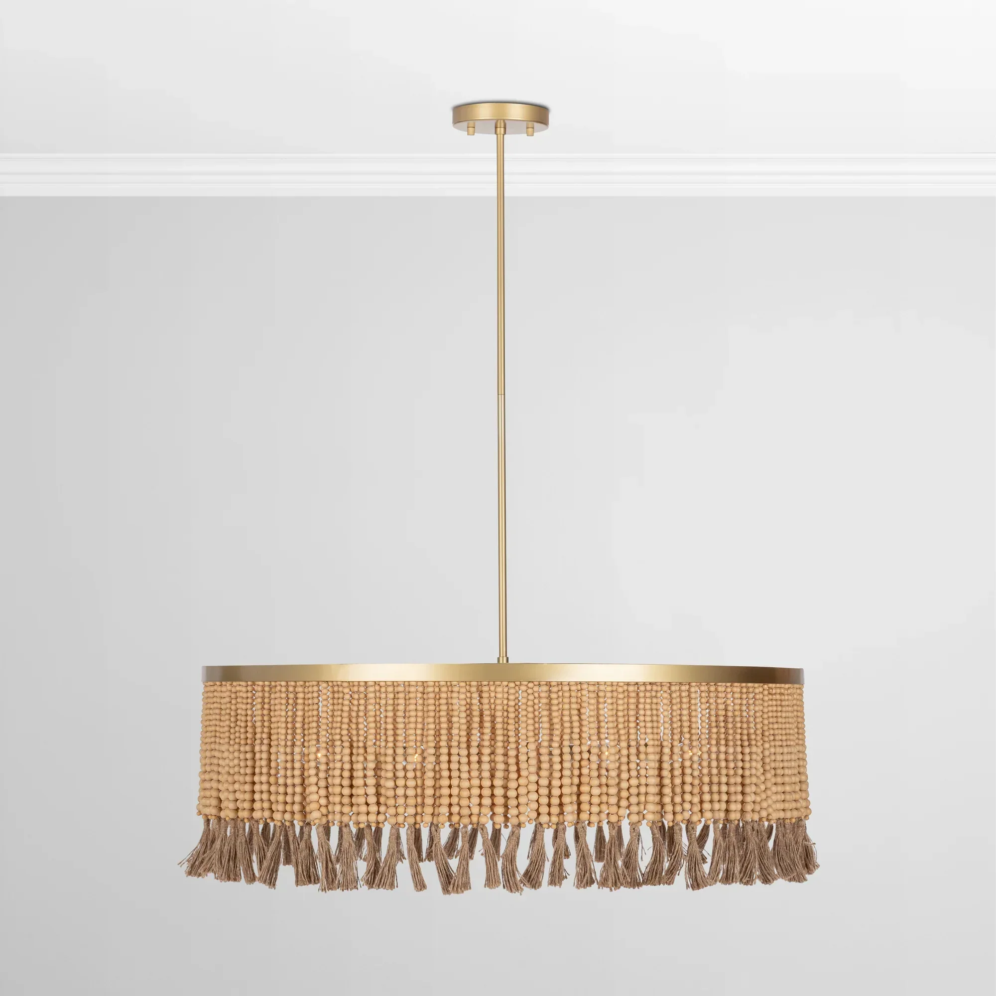 Andren Wood Beaded Round Pendant