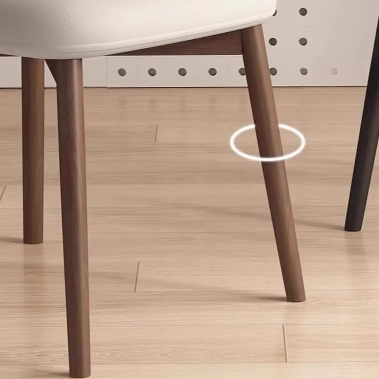 Modern Leather Wood Dining Chair Set of 2