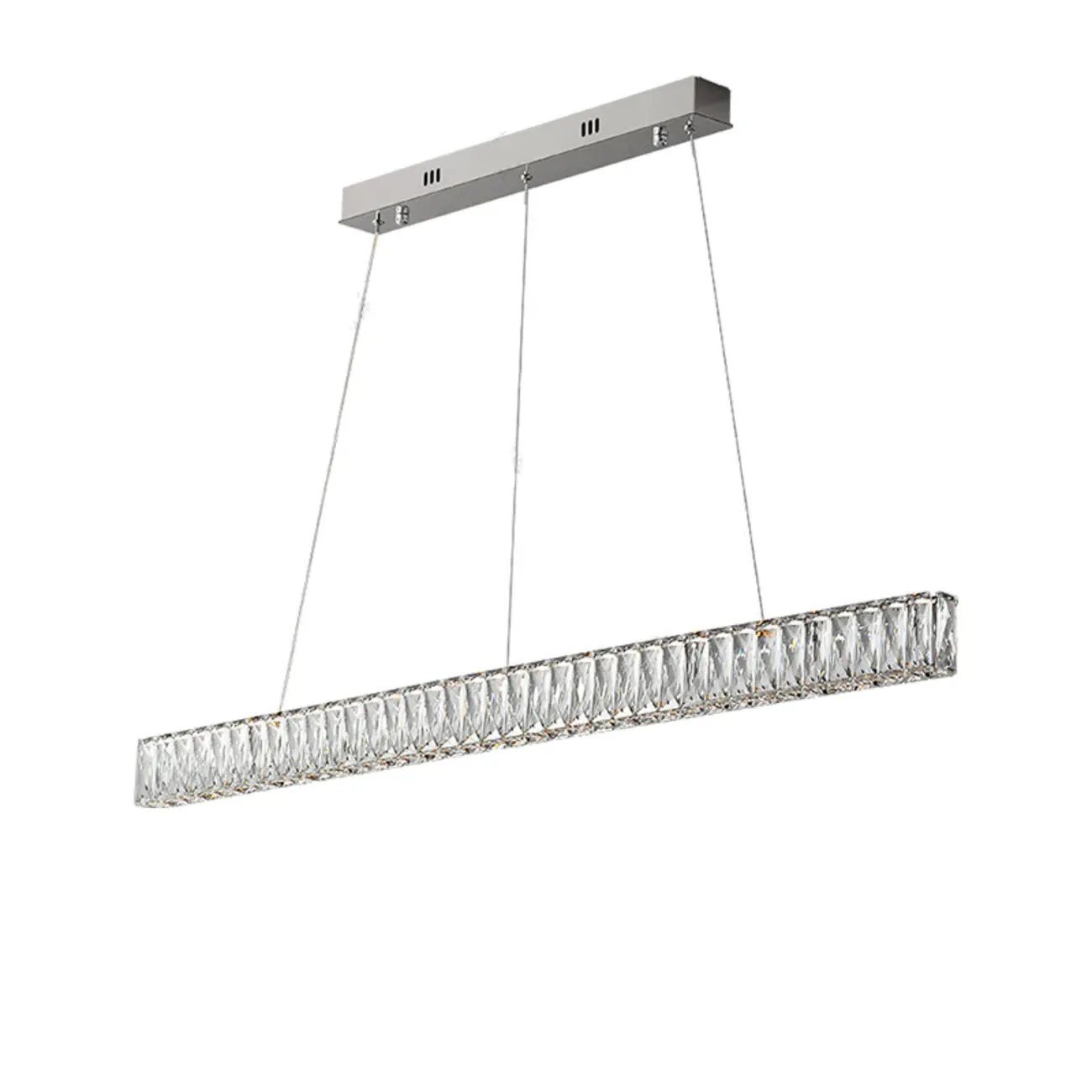 Rectangle Crystal Kitchen Island Pendant Light Dimmable LED