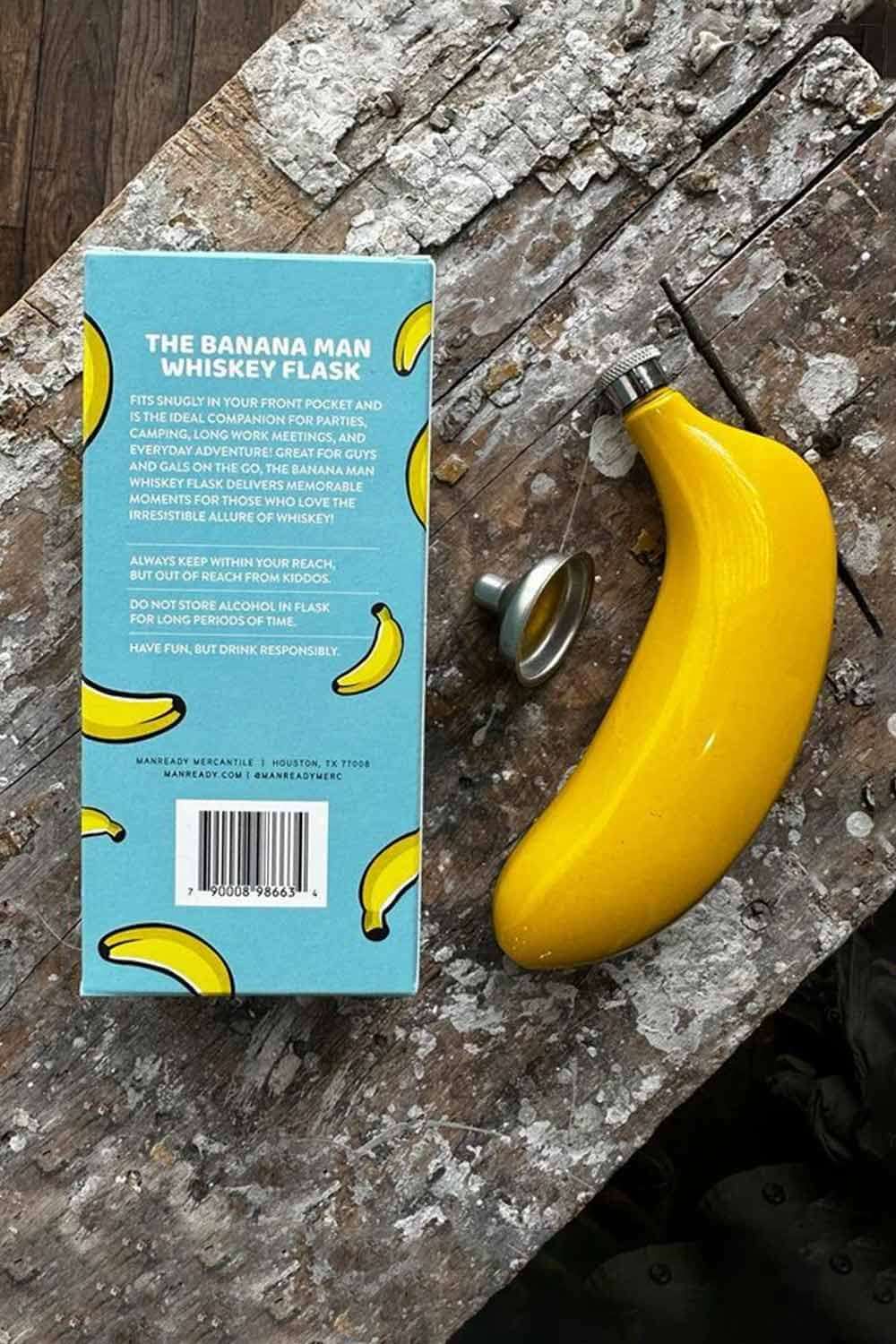 The Banana Man 5 oz Flask in Yellow | MM-BRWR-BNNMN