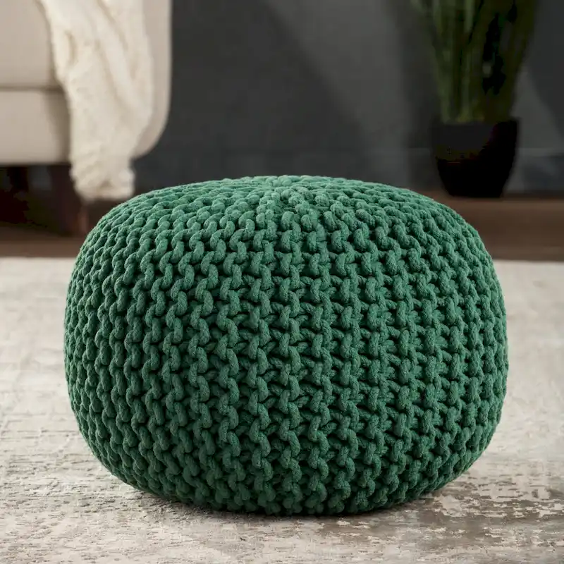 Spectrum Pouf Textured Round Pouf
