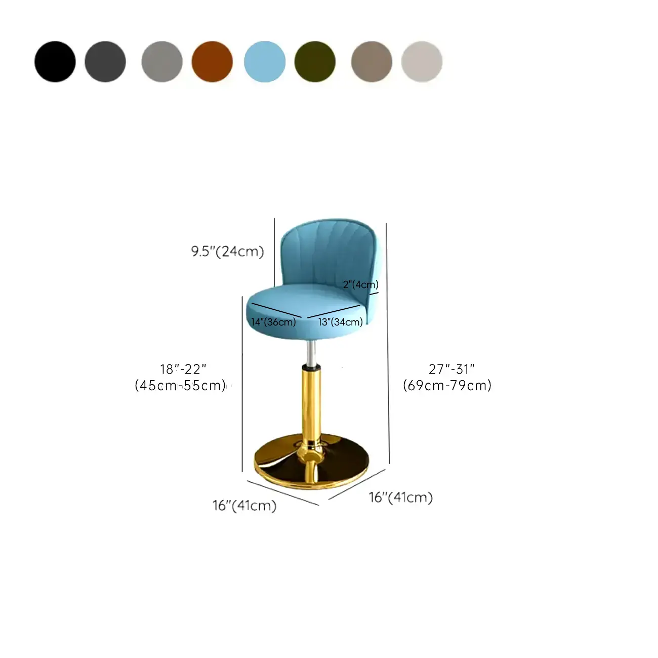 Modern Leather Adjustable Swivel Bar Stools with Back