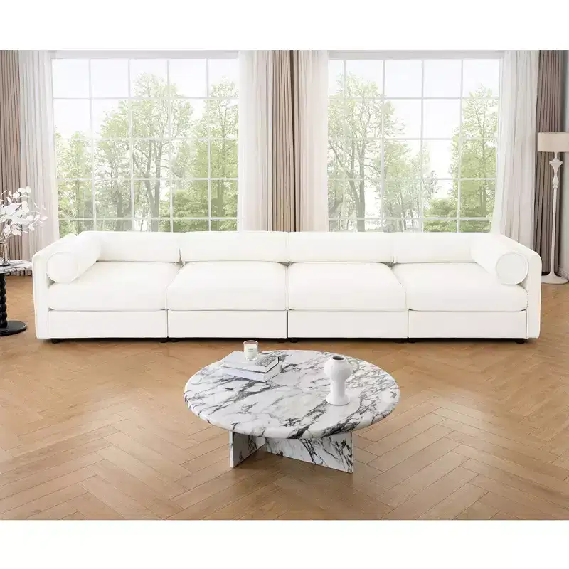 Modular Sectional Sofa with Storage, Cylindrical Backrest and Armrests Deep Comfortable Seating,Durable and Supportive for Living Room