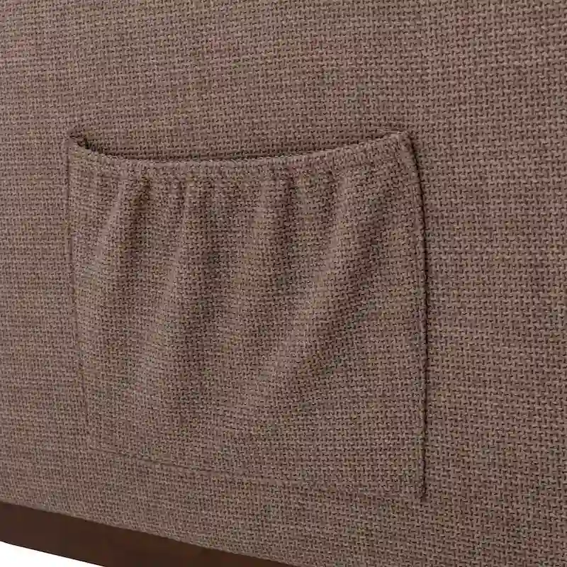 Modern 27  Upholstered Rocking Chair with Wood Legs and Side Pocket