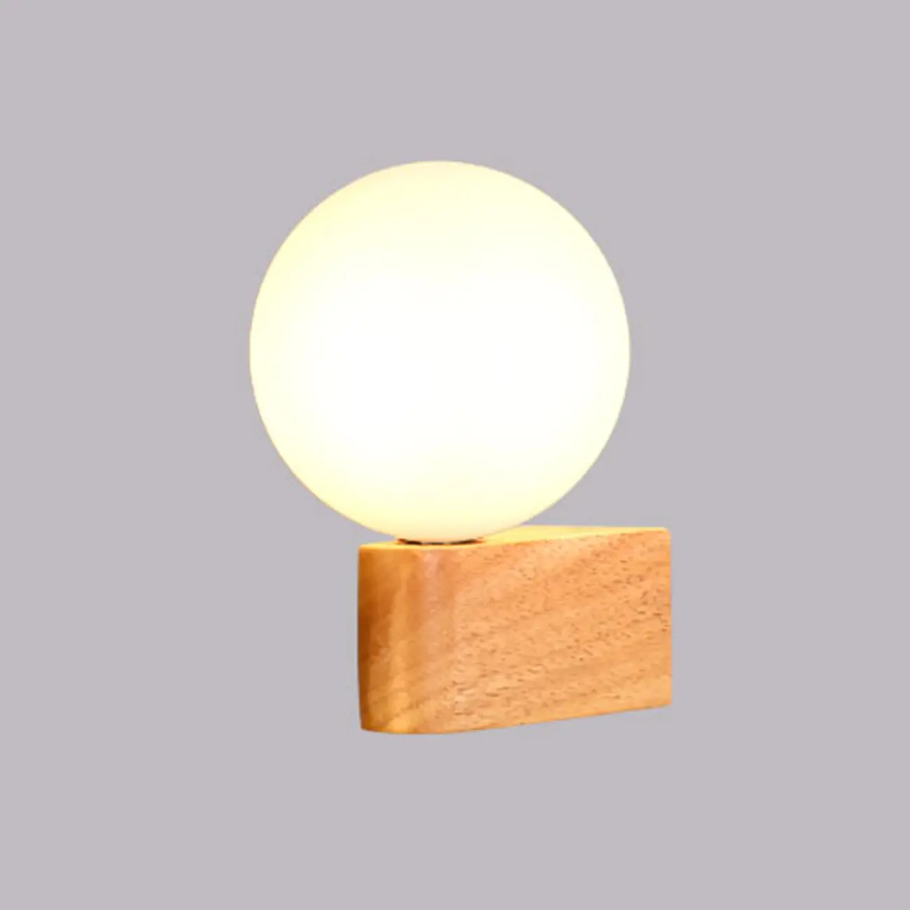 Modern Wood and Acrylic Globe Wall Sconce for Bedroom
