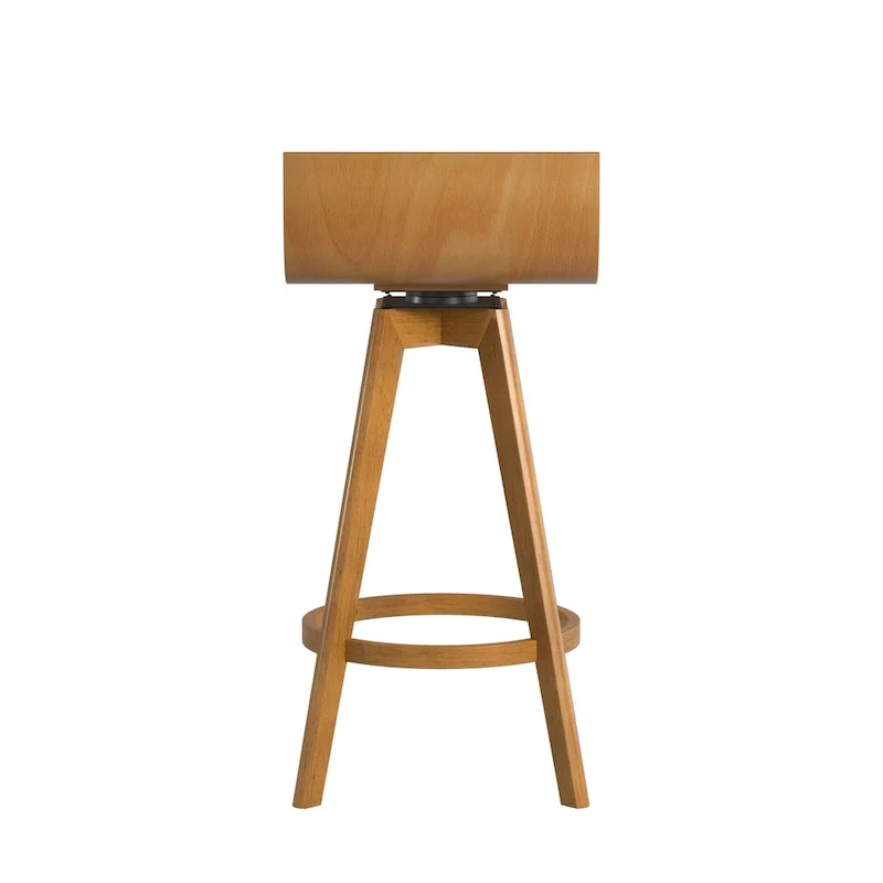 Ellery Mid-Century Modern Swivel Wood Stool (Set of 2) iNSPIRE Q Modern