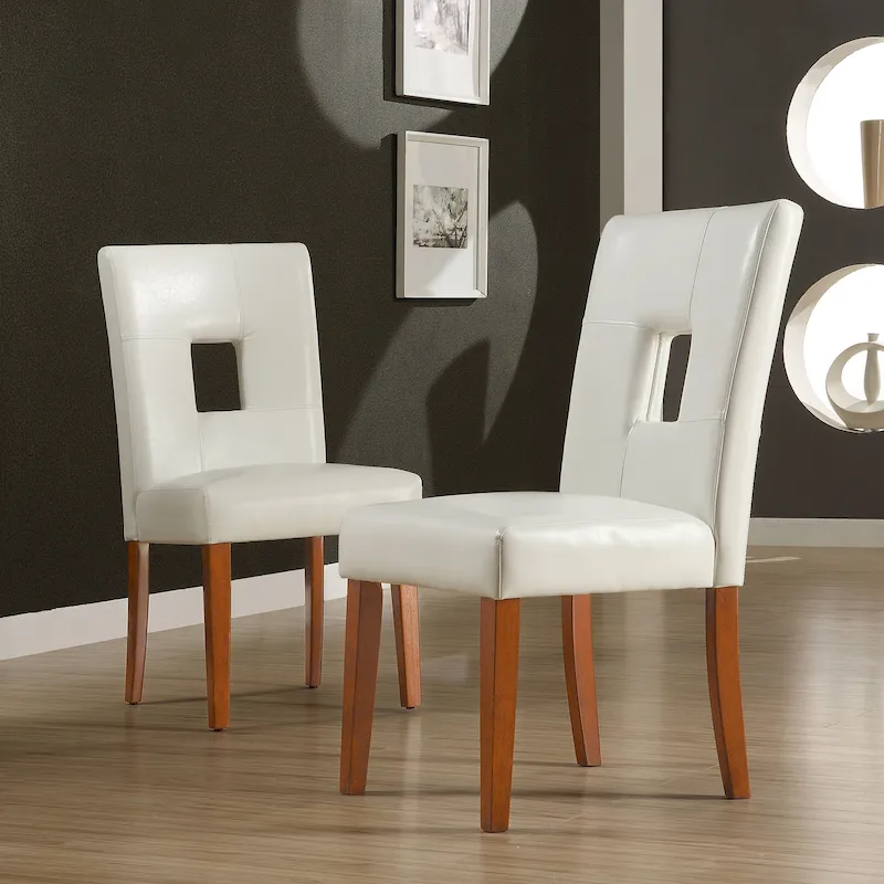 Alsace White Faux Leather Dining Chairs (Set of 2) by iNSPIRE Q Classic - Dining Chair