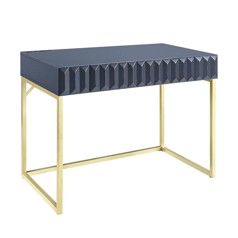 Bird Modern 42-inch Metal Computer Desk with USBs by