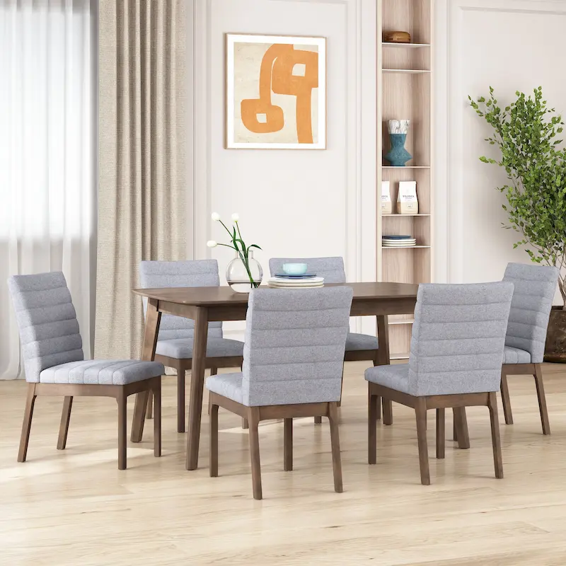 Vertically Quilted Upholstered Dining Chairs (Set of 6)