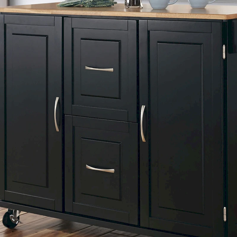Homestyles Dolly Madison Black Wood Kitchen Cart - N/A