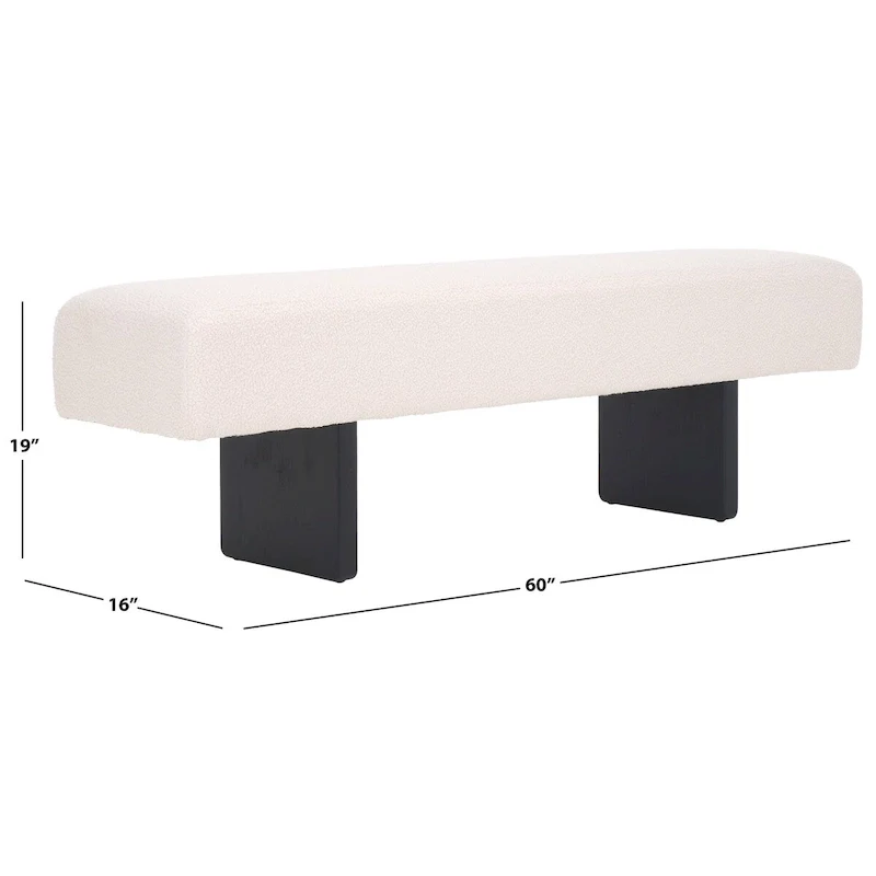 Home Ryer Boucle Bench - 60Wx16Dx19H