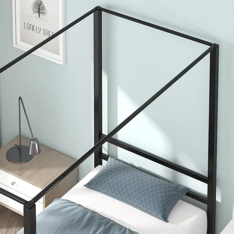 Twin/King Metal Canopy Platform Bed Frame
