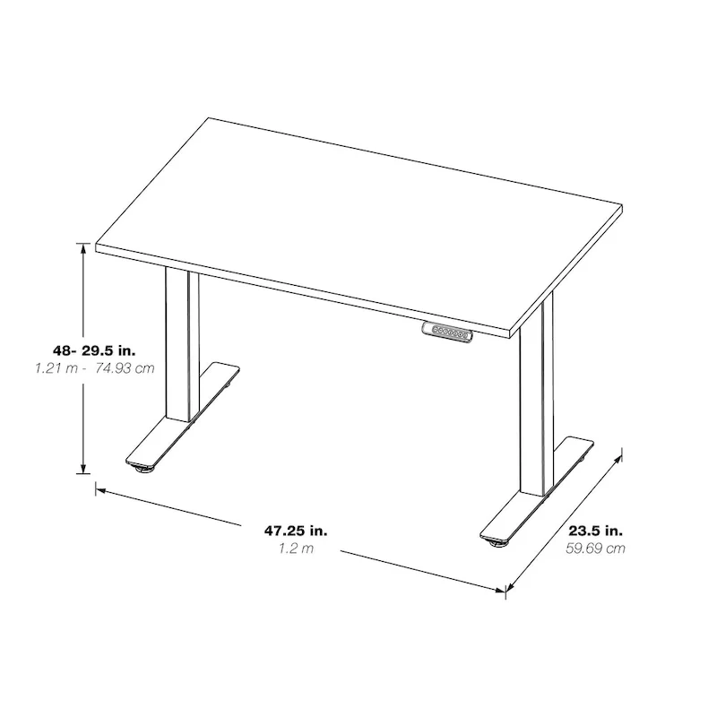 Walnut / White / Black Electric Height-Adjustable Standing Desk – Single