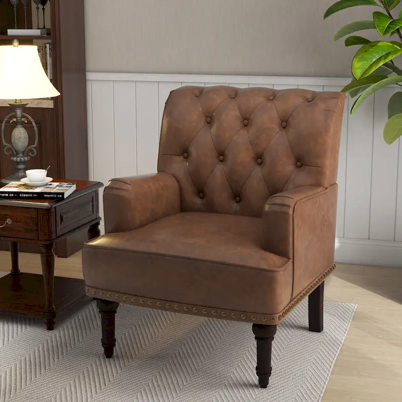 PU Accent Chair Leather Armchair Lounge Chair for Living Room