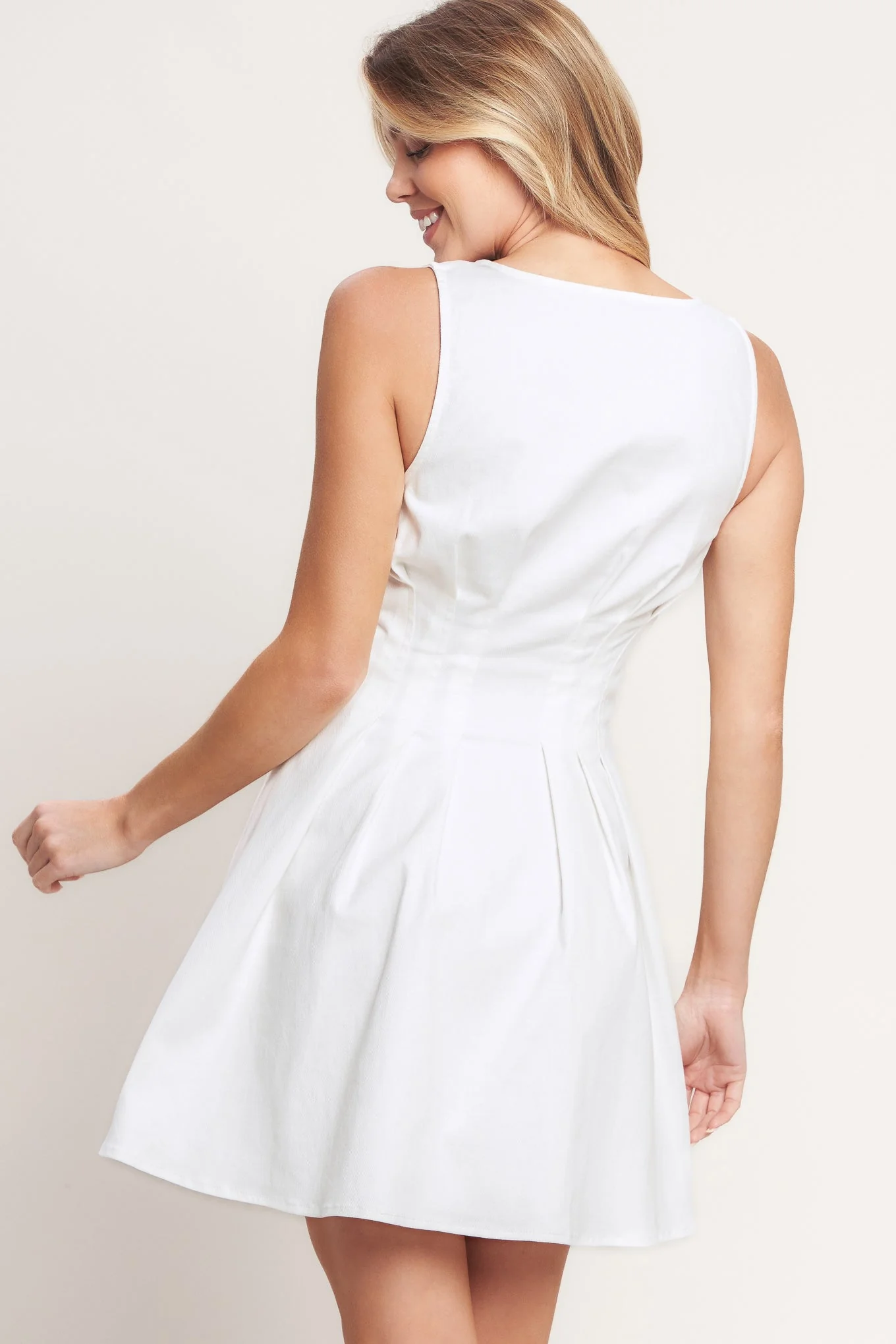 SUMMER PROMISE WHITE DENIM MINI DRESS