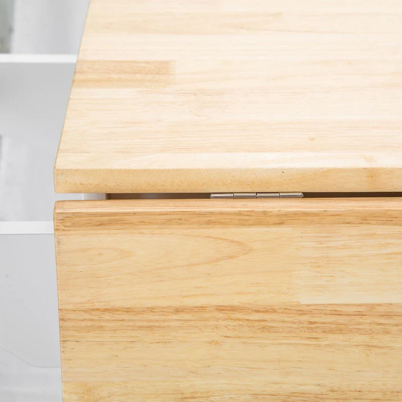 Mobile Kitchen Island & Kitchen Cart,With Extendable Rubber Wood Top and 3 Drawers - 53.93 (L) x 17 (W) x 36.22 (H