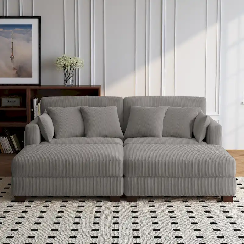 88 Convertible Larger Couch Modular Sectional Sofa Set