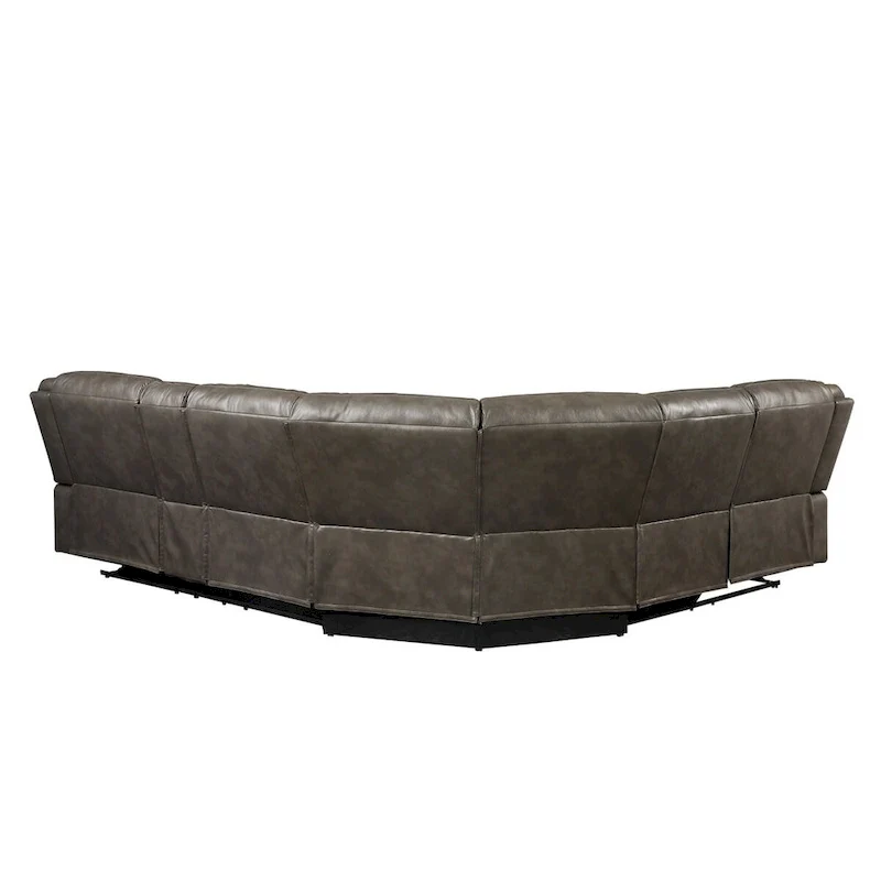 Leatherette Upholstered Reclining Sectional in Taupe