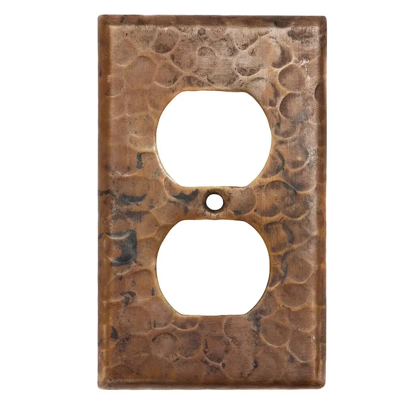Premier Copper Products Copper Switchplate Single Duplex, 2 Hole Outlet Cover - Quantity 2 (SO2_PKG2) - Brown
