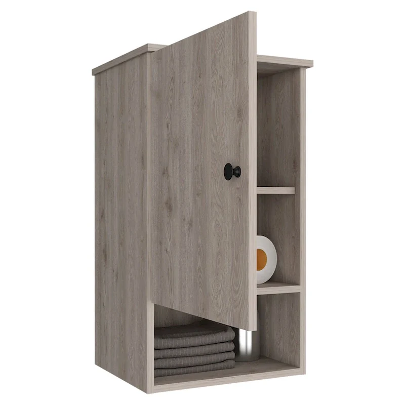 Medicine Cabinet , Two Internal Shelves, Light Oak / White Finish