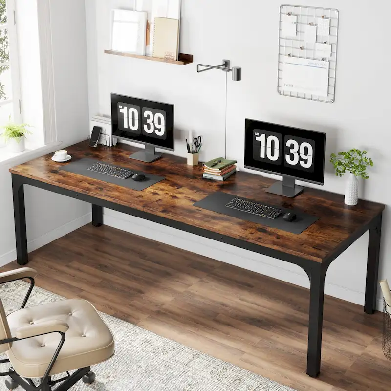 78.7 Inches Extra Long Computer Desk 2 Person Desk Large Writing Desk